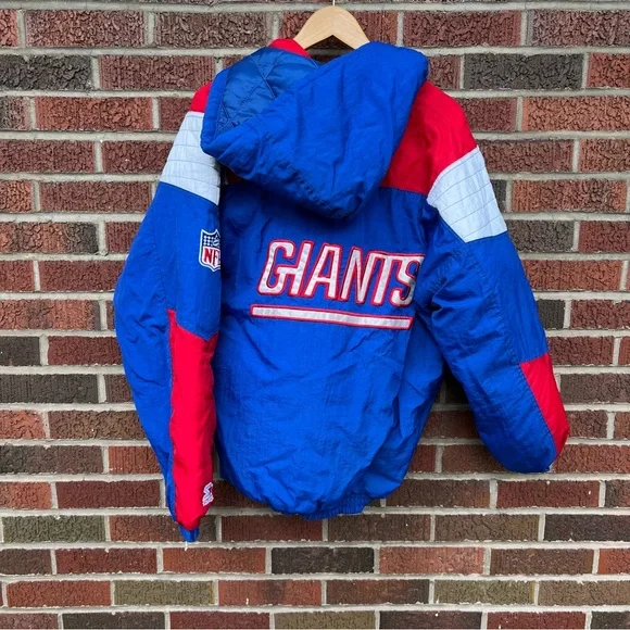 NFL Pro Line Starter Red White and Blue New York Giants Vintage 1/4 Zip Jacket - Picture 5 of 5